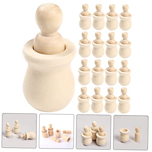Kisangel 60 pcs Wooden Man Unfinished People Unfinished peg Doll Wooden People Doll Blank Wooden Dolls Wooden Angel Dolls kidcraft playset Unfinished Kisangel
