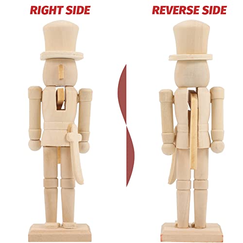 Didiseaon Xmas Blank Nutcracker Wooden Christmas Nutcrackers Unfinished Nutcracker Ornaments, Unpainted Puppet Walnut Soldier for Xmas Arts Project Didiseaon