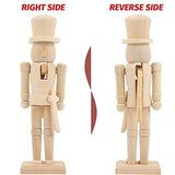 Didiseaon Xmas Blank Nutcracker Wooden Christmas Nutcrackers Unfinished Nutcracker Ornaments, Unpainted Puppet Walnut Soldier for Xmas Arts Project Didiseaon