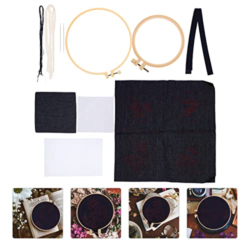 DECHOUS 1 Set Tea Cushion Diy Flower Cross Kits Unfinished Embroidery Coaster Punch Flower Embroidery Homemade Ornament Kits Table Coasters for DECHOUS