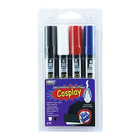 Uchida of America DecoFabric Primary Color Cosplay Pen Fabric Marker Set, Multiple UCHIDA