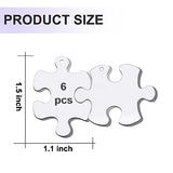 6Pcs Blank Stamping Tags,Blank Matching Puzzle Necklace,Engraving Blank Name Tags Metal Stainless Steel Laser Engravable Patterns as Pet Tags,Key Rainteam