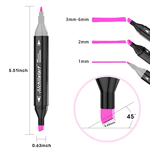 alchilalart 80-Colors Alcohol Based Markers, Alcohol Markers Set, Dual Tip Alcohol Sketching Drawing Markers Animation for Adults Kids - WoodArtSupply