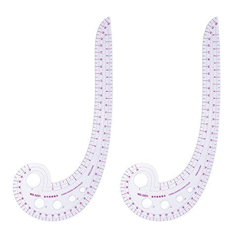 UTENEW French Curve Ruler Sewing, Comma Shaped 42cm Drawing Template Tool, Drafting Clothes Sleeves 2 Pack okdeals