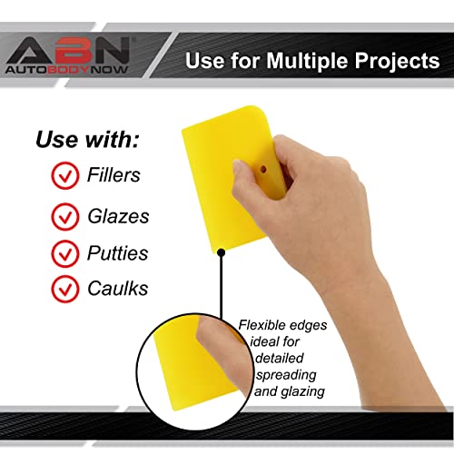 ABN Auto Body Filler Plastic Spreaders - 100pc Plastic Spreader Bulk Reusable 4in Set for Fillers, Putties, and Paint ABN