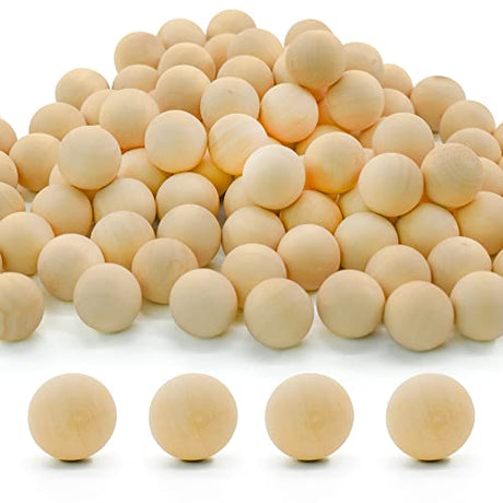 Enkrio 100 PCS Unfinished Wood Beads 0.78 inch Natural Round Wooden Balls for Home Farmhouse Decor and DIY Crafts Enkrio