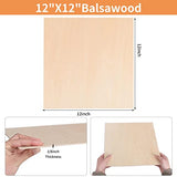 24 Pieces 1/8" x12" x 12" Craft Wood Basswood Sheets Thin Wood Slices Craft Project Board Unfinished Plywood for Laser Cutting DIY Wooden Plate Model FORACKS