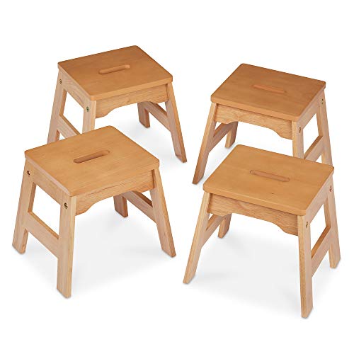 Melissa & Doug Wooden Stools - Set of 4 (Natural) - WoodArtSupply