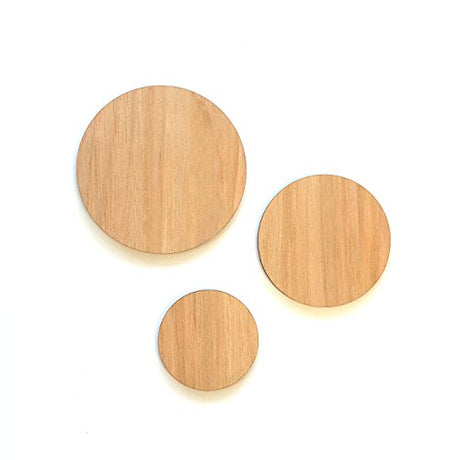 25 Wood Circle Blank Discs 3/16" Thick (Select Size) (3.5") Soto Laser Cutting