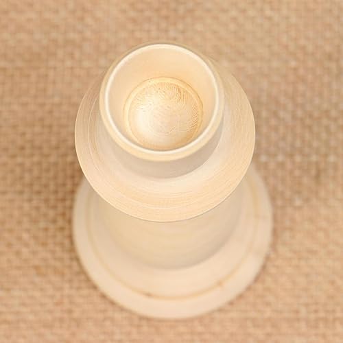 Handmade Wooden Candle Holder Set of 3 - DIY Unfinished Wood Crafts | Natural Wood Pillar Candle Holders 5.5" Tall AEVVV