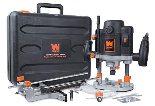WEN RT6033 15-Amp Variable Speed Plunge Woodworking Router Kit with Carrying Case & Edge Guide WEN