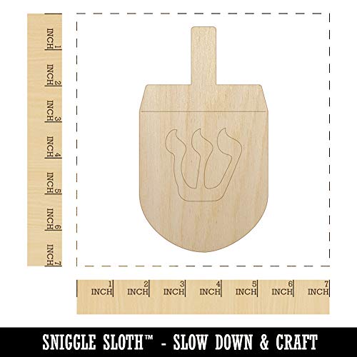 Dreidel Dreidl Jewish Hanukkah Unfinished Wood Shape Piece Cutout for DIY Craft Projects - 1/8 Inch Thick - 6.25 Inch Size Sniggle Sloth