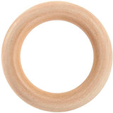 20 Pack Unfinished Natural Wood Rings for Crafts, Macrame Projects, Jewelry Making, DIY Pendant Connectors (2.1 in) Juvale