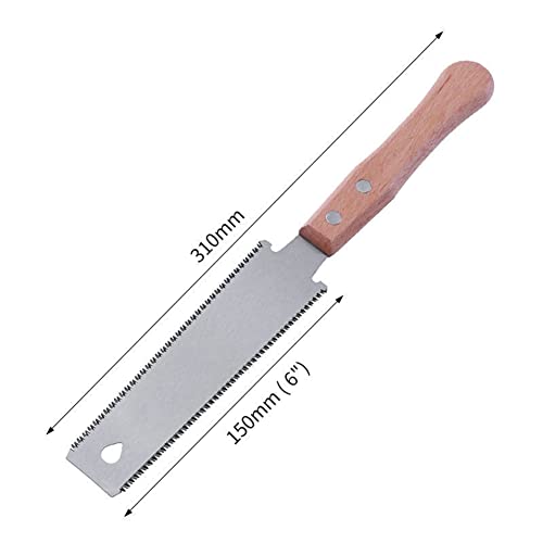 Small Pull Hand Saw with Double Edge Blade Cutting, 6-inch Blade Japanese Ryoba Handsaw for Woodworking, PVC Pipe Cutting, DIY Project