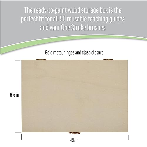 FolkArt Z' Floral One Stroke Kit, Including 10 Multi-Surface Paints, 5 Brushes, 50 Full-Color Teaching Guides, 1 Floating Medium, and a Wood Storage FolkArt