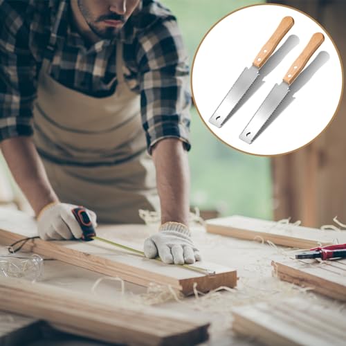 Gisafai 2 Pcs 6 Inch Small Woodworking Hand Saw Flexible Double Edge TPI 17/14 Pull Woodworking Saw for Craft Mini Flush Cut Saw Wood Handle Garden Gisafai