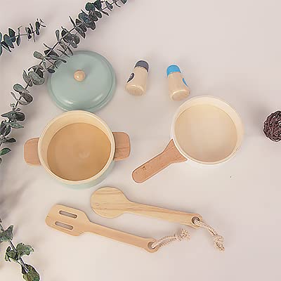 WoodenEdu Premium Toddler Play Kitchen Toys, Wooden Kitchen Utensils, Accessories for Pretend Play Kitchen Set, Montessori Learning Toy, Pretend - WoodArtSupply