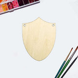Shield Wood Cutout DIY Crafts Wooden Shield Shaped Hanging Ornaments Unfinished Wood Sign Whit Twines for Wedding Birthday Christmas Party Decoration Creaides
