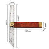 Sliding T-Bevel Gauge - T-Bevel with Stainless Steel Rule, Woodworking T Bevel Angle Finder with Hardwood Handle, Inches/Metric Marks Tshiwort