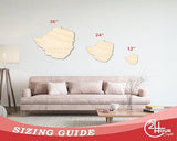 Unfinished Wood Zimbabwe Country Shape - Southern Africa Craft - up to 36" DIY 14" / 1/8" 24 Hour Crafts