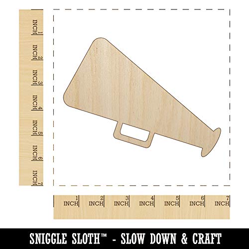 Megaphone Bullhorn Coach Cheerleading Unfinished Wood Shape Piece Cutout for DIY Craft Projects - 1/8 Inch Thick - 6.25 Inch Size - WoodArtSupply