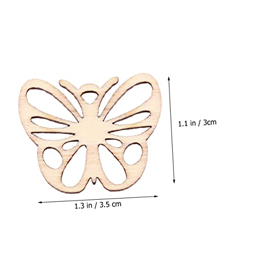 ARTIBETTER 100pcs Unfinished Wood Crafts Unfinished Wood Butterfly Rustic Wood Butterfly Wood Butterfly Tags Butterfly Wood Crafts Wood Butterfly ARTIBETTER