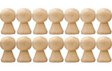 Wooden Peg Dolls Unfinished 2.4'' Lot of 14 pcs - Unfinished Wooden Pegs Female Doll Body for Crafts - Blank Wooden Pegs - Wooden Figurines for AEVVV