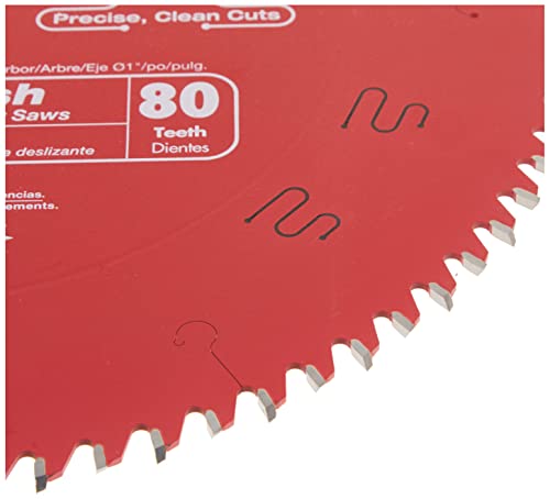 Freud D1280X Diablo 12-Inch 80 Tooth ATB Crosscutting Saw Blade with 1-Inch Arbor, Red Freud