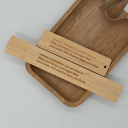 TFoRibbon Blank Bamboo Bookmark Engraving Bamboo Blanks Bookmarks Unfinished Wood Hanging Tags 20 Pcs (Length:4.7 Inch)