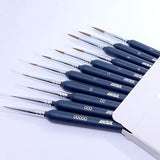 11Pcs Fine Detail Paint Brushes Set Fine Tip Paint Brush Miniature Mini Paints Brush for Watercolor, Oil, Acrylic, Face, Nail, Scale Model Painting XZHY
