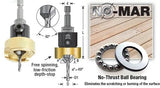 Amana Tool 55227 Carbide Tipped 82 Degree Countersink Set with Adjustable Drill Bit Depth Stop and No-Thrust Ball Bearing 3/8 Dia x 1/8 Drill Dia x Amana Tool