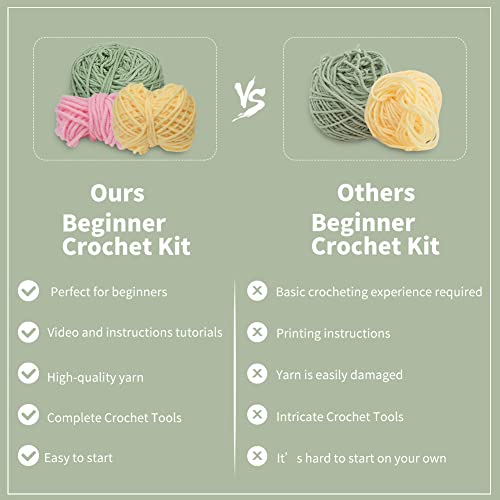 ZMAAGG Beginners Crochet Kit, Crochet Animal Kit, Knitting Kit with Yarn, Polyester Fiber, Crochet Hooks, Step-by-Step Instructions Video, Crochet ZMAAGG