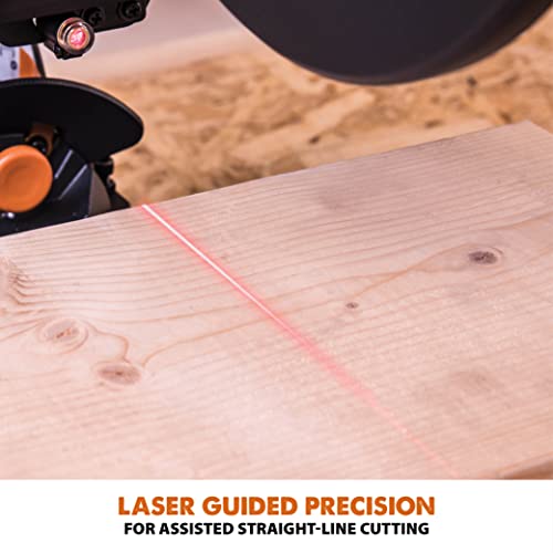 Evolution Power Tools R255SMS-DB+ 10-Inch Dual Bevel Sliding Miter Saw Multi-Material, Multipurpose Cutting Cuts Metal, Plastic, Wood 45˚-45˚ Double Evolution