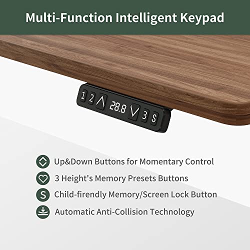 FEZIBO Triple Motor L Shaped Stadning Desk with LED Strip & Power Outrlets，63 inches Height Adjustable Stand up Corner Desk with Ergonomic Monitor FEZIBO