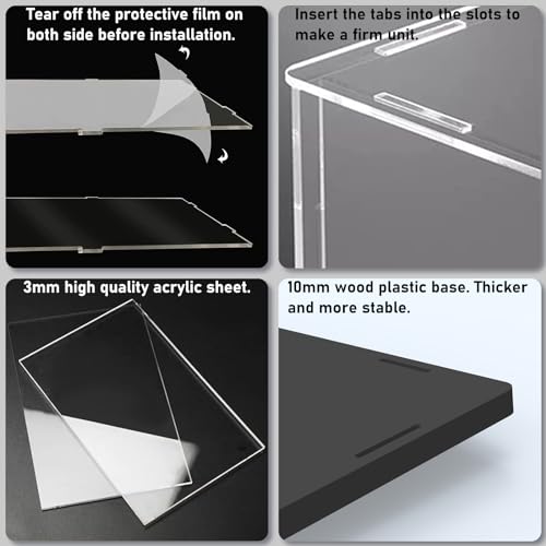 Choowin 5-Tier Clear Acrylic Display Case Display Box Display Stand with Door,Countertop Display Case for Collectible Mini Action Figure,Dustproof