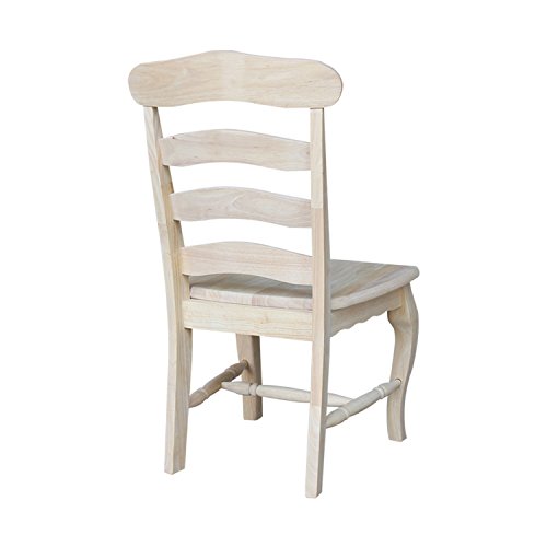 International Concepts Country french Chair with Solid Seat, Unfinished IC International Concepts