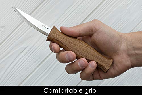 BeaverCraft Sloyd Knife C4 3.14" Wood Carving Sloyd Knife for Whittling and Roughing for beginners and profi - Durable High carbon steel - Spoon BeaverCraft
