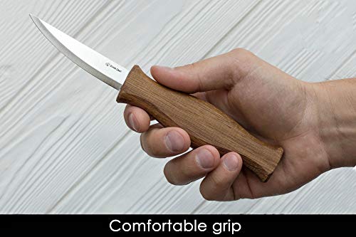 BeaverCraft Sloyd Knife C4 3.14" Wood Carving Sloyd Knife for Whittling and Roughing for beginners and profi - Durable High carbon steel - Spoon - WoodArtSupply