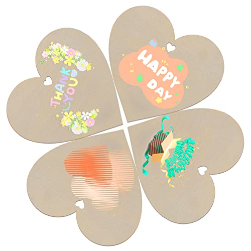 20Pcs 5" Wooden Hearts for Crafts, Wood Predrilled Hearts Cutout Slices, DIY Unfinished Wooden Ornaments Embellishments, Heart Sign TGA for Focal20