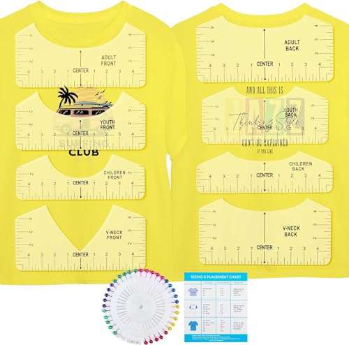 ROSALIX Tshirt Ruler Guide for Vinyl Alignment 10 Pieces, Pins Set and User Manual Included, Ideal T Shirt Ruler Guide, T Shirt Ruler with Tshirt - WoodArtSupply