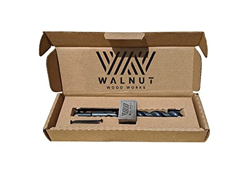 Floating Shelf Installation Kit - Drill Jig - Shelf Bracket DIY Drill Guide Kit-Easy Floating Shelf Installation - Designed for 3/4 Inch Brackets Walnut Wood Works