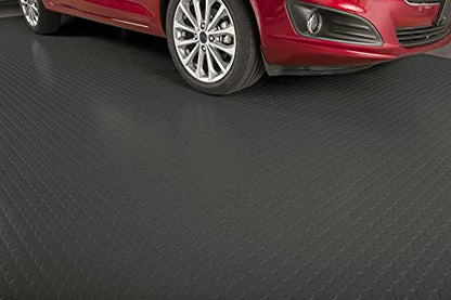 Nisorpa 3mm Thick Garage Floor Rubber Mat 16.4 x 3.3 fts Rubber Garage Floor Mats Heavy Duty Coin-Grip Garage Flooring Roll Non-Slip Rubber Mats