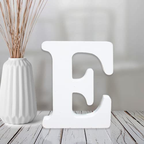 AOCEAN 4 Inch White Wood Letters Unfinished Wood Letters for Wall Decor Decorative Standing Letters Slices Sign Board Decoration for Craft Home Party