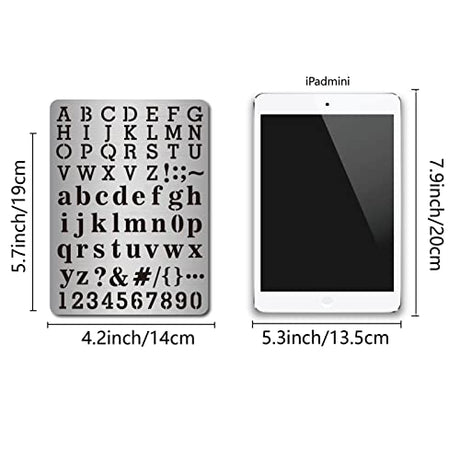 GORGECRAFT Metal Letter Stencil Stainless Steel Lettering Alphabet Symbol Painting Template Journal Tool for Painting, Wood Burning, Pyrography and GORGECRAFT