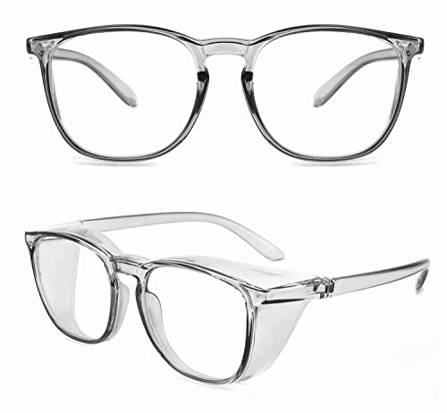 Alsenor Safety Glasses Anti Fog Goggles Protective Eyewear Blue Light Blocking Anti Dust UV Protection Glasses For Men Women (Grey) Alsenor