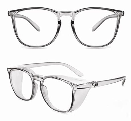 Alsenor Safety Glasses Anti Fog Goggles Protective Eyewear Blue Light Blocking Anti Dust UV Protection Glasses For Men Women (Grey) Alsenor