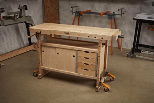 BORA Heavy Duty Workbench 4-Caster Set for Workshop Mobility, Swivel, Locking 155 pound Non-marking Rubber 3-inch Wheels, Total Weight Capacity of - WoodArtSupply