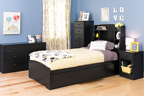 Prepac Astrid 6 Drawer Double Dresser For Bedroom, 16" D x 47.25" W x 28.25" H, Black - WoodArtSupply