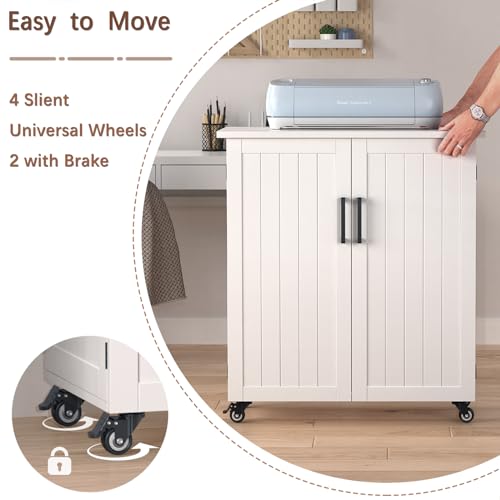 GDLF Craft Cart Compatible with Cricut Machine Cricut Table with Storage Cabinet Rolling Cricut Cart Furniture with Drawers Designed for Cricut GDLF