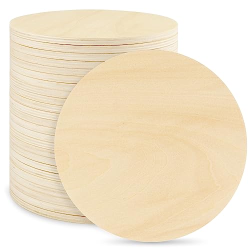 25 PCS 6 Inch Unfinished Wood Circles, Thickness 6 mm, Wooden Rounds for Crafts, Wood Discs for DIY Painting Decorations, Weddings and Parties, by - WoodArtSupply